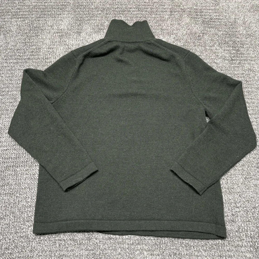 Banana Republic Mens Mock Neck Pullover Sweater XL Green Extra Fine Merino Wool‎